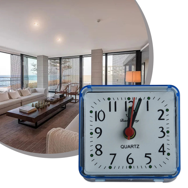 Small Battery Operated Quartz Alarm Clock with Beeping Sound for Bedside Use Featuring Clear Numbers and Reliable Performance