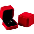 Huitan Velvet Box for Rings/Earrings/Necklaces/Bracelets Simple Classic Engagement Wedding Packaging Boxes - Visuel 9 | SAMAG