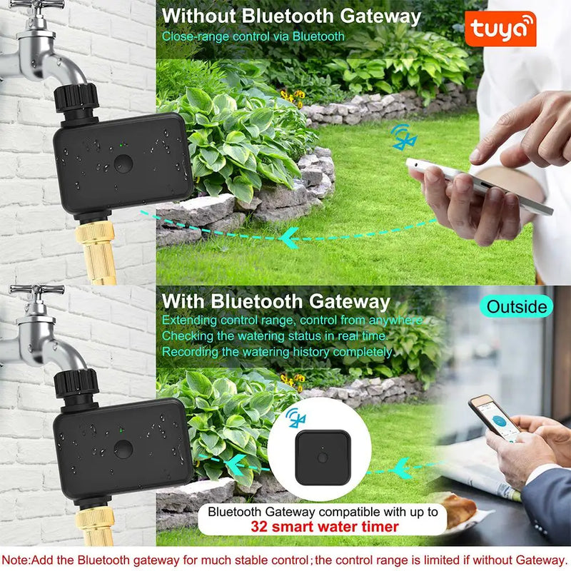 13cm 8-Hole Sprinkler Drip System 1/4'' Hose Wifi/Bluetooth-compatible Timer Kit for Garden Pot Plant Automatic Irrigation Devic
