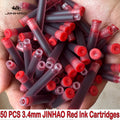 50/12 PCS JINHAO 12 Colors 2.6mm/3.4mm Fountain Pen Ink Cartridges For Majohn Hongdian Stationery School Office Supplies