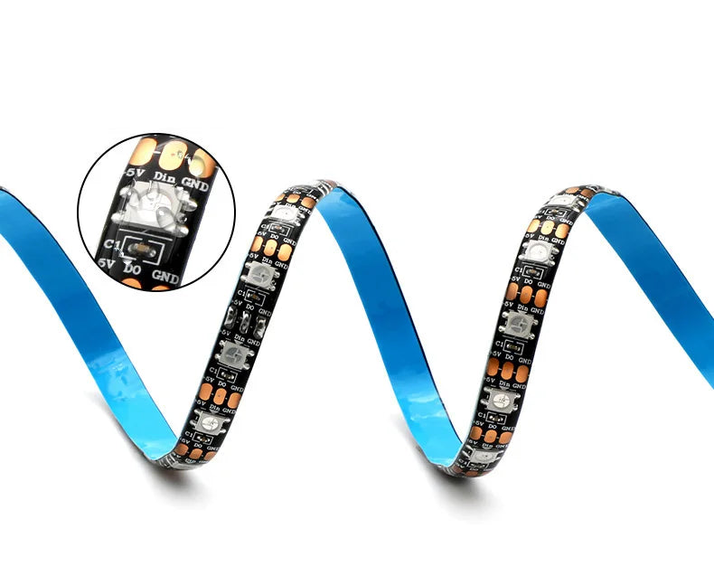 SK6812 RGBW Led Strip Light 4 in 1 Similar WS2812B 1m 5m 30 60 144 LEDs Individual Addressable RGBWW Led Lights IP30 65 67 5V12V