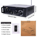 Woopker Amplifier Bt 298 Pro Home Theater Amplifier Karaoke Dual Channel Stereo Bluetooth 5.0 Maximum 800W RMS 45w+45w