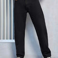 Men's Casual Solid Black Regular fit Jeans | SAMAG