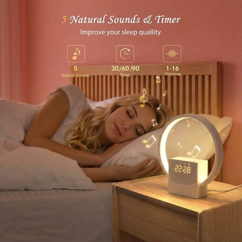 Digital Alarm Clock with Sunrise Simulation Wakeup Light Bluetooth Speaker And White Noise Machine for Bedroom Office Desk