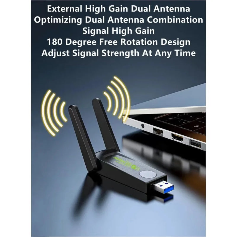 1300Mbps USB3.0 WiFi Adapter Dual Band 2.4G+5Ghz Wireless Dongle Antenna USB Ethernet Network Card - Visuel 3 | SAMAG