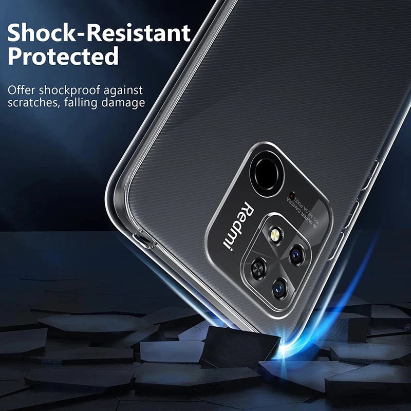 Ultra Thin Transparent Silicone Soft TPU Case For Xiaomi Redmi 13C 12C 10C 9C 9T 10A Note 12 11 10 Pro Plus 11T 12S Clear Bumper