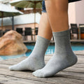 10Pairs/Lot Men Combed Cotton Socks Black Casual Business | SAMAG