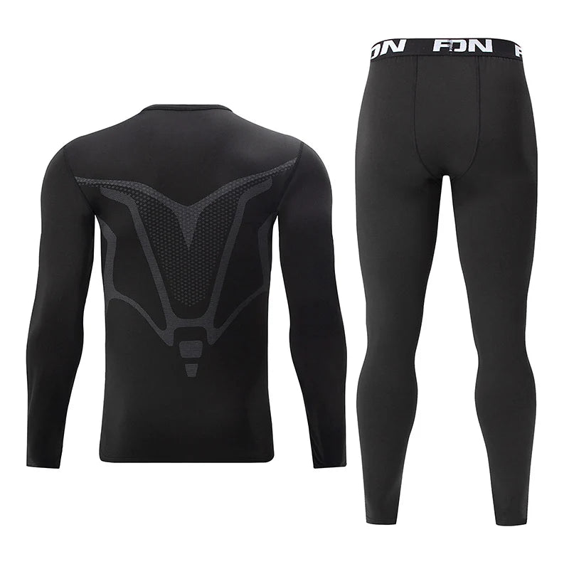 2-piece men's warm corset Ski warm suit Corset jacket and trousers Men's fitness pants shirt running yoga athletes sports pants