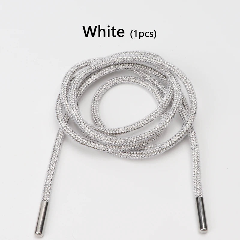 Crystal Rhinestone Diamond Shoelaces Colorful Shiny Shoe Laces Sneakers Shoelace Clothes Bags Belt Accessories Round 4mm 1PCS