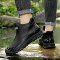 Men's Rain Boots Waterproof Boots Outdoor Non-slip Casual Ankle Boots Hiking Fishing Water Shoes Work Lightweight Rubber Boot