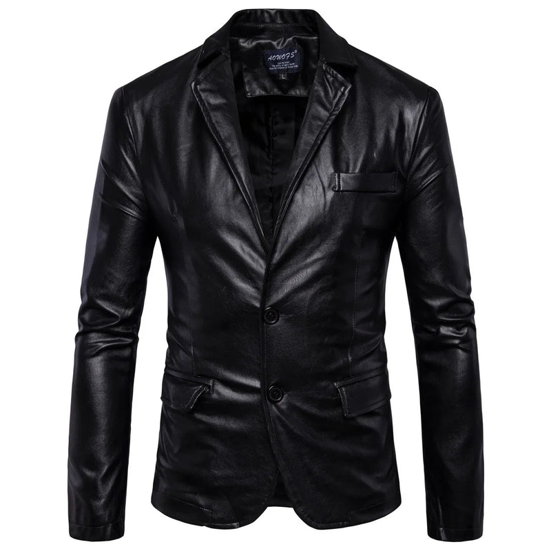 Spring and Autumn new men's leather jacket, British men's locomotive leather jacket