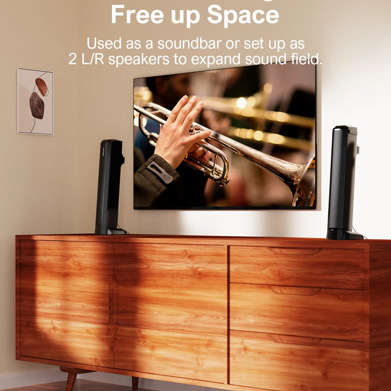 ULTIMEA 100W 2.2ch TV Sound Bar, 2-in-1 Detachable Bluetooth Soundbar for TV, Bass Adjustable, 3 EQ Modes, Apollo S40 Series
