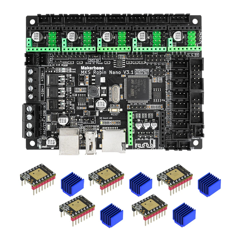 Makerbase MKS Robin Nano V3.1 3D Printer Control Board Motherboard TS35 TFT Touch Screen Compatible with A4988 TMC2209