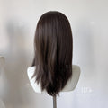 Dark Brown Shoulder Length Synthetic Lace Front Wigs for Women 13x4 Glueless Middle Part Synthetic Wigs 150% Density Natural