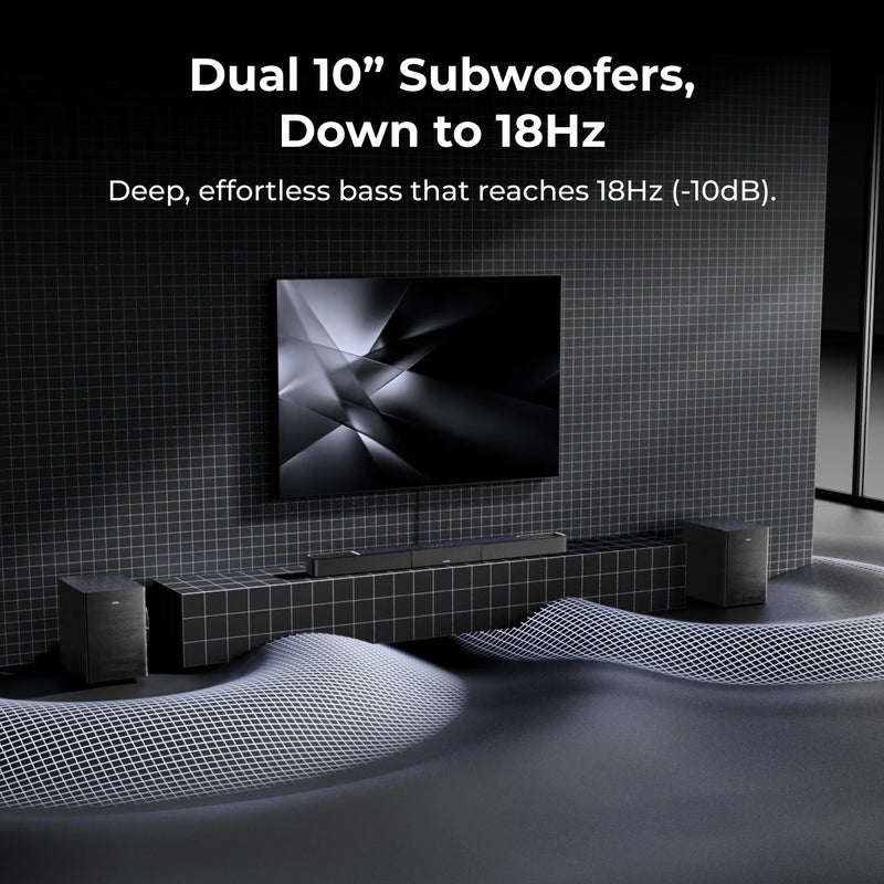 ULTIMEA Skywave X100 Dual 2000W 9.2.6ch THX-Tuned Wireless Surround Sound System Soundbar with Dolby Atmos&DTS:X, App Control