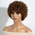 Lekker Black Short Pixie Cut Curly Bob 100% Human Hair Wigs For Women Brazilian Remy Hair Full Machine Made Glueless Daily Wigs