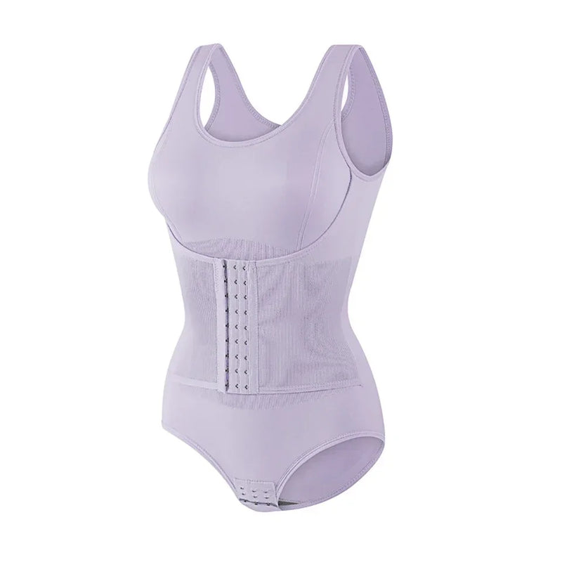 New Bodysuit Shapewear with Zipper Belt Women Tummy Control Fajas Body Shaper Waist Trainer Slimming Cincher Corset Tops