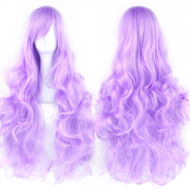 Soowee Curly Long Synthetic Hair Green Wig Hairpiece Pink Black Party Hair Cosplay Wigs for Women