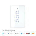 MOES Tuya ZigBee Light Switch Touch Glass Panel Fireproof Neutral Wire Required Remote Control Work With Alexa Google Home
