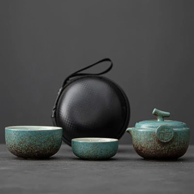 Ceramic Gongfu Travel Tea Set, Gorgeous Chinese Teapot | SAMAG