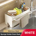 Kitchen Sponge Holder Stainless Steel Sink Drain Rack Soap Drainer Towel Shelf Organizer bathroom Storage - View 7 | SAMAG