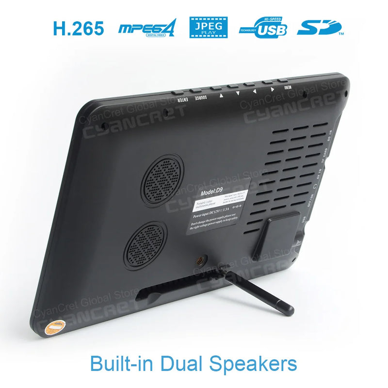 LEADSTAR D9 9 inch Portable TV DVB-T2 ATSC ISDB-T tdt DTT Digital and Analog mini small Car Television Support TF MP4 H.265 AC3