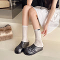 Women Retro Polka Dot Mule Clogs Ladies PU Round Toe Slip On Half Slippers Casual Outdoor Indoor Fashion Daily Wear Footwear