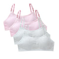 4pcs/Lot Teenage Girls Training Bras Seamless Middle High School Students Vest Bra Kids Children Back Buckle Bra Teens Underwear