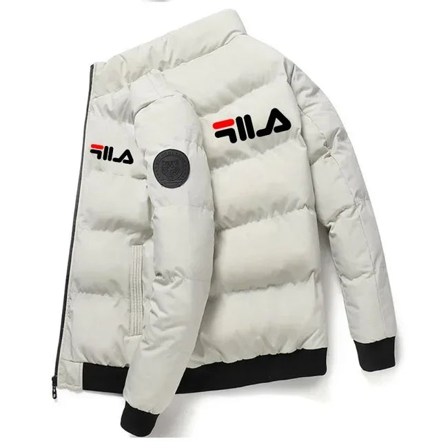 2026 Autumn Winter Men's Thick Warm Jacket Fashion Printed Windproof Coat Casual Zip Up Outerwear Male Parkas M-5XL