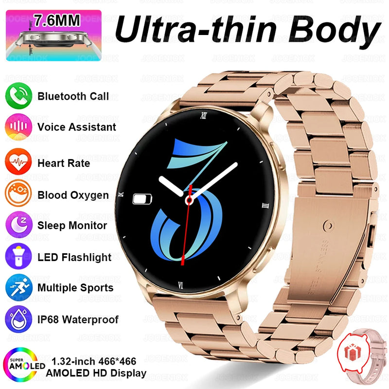 2026 New 1.32" AMOLED Smartwatch Man 466*466 Resolution Bluetooth Call LED Flashlight Fitness Tracker Smart Watch For Men Women