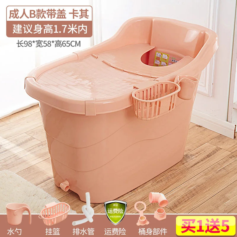 Extra Large Adult Bathtub Thickened Soaking Tub Portable Bath Tub for Adults Big Deep Bathtub Home Spa Bathing Tub