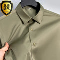 Summer shirt, men's white glossy non ironing wrinkle | SAMAG