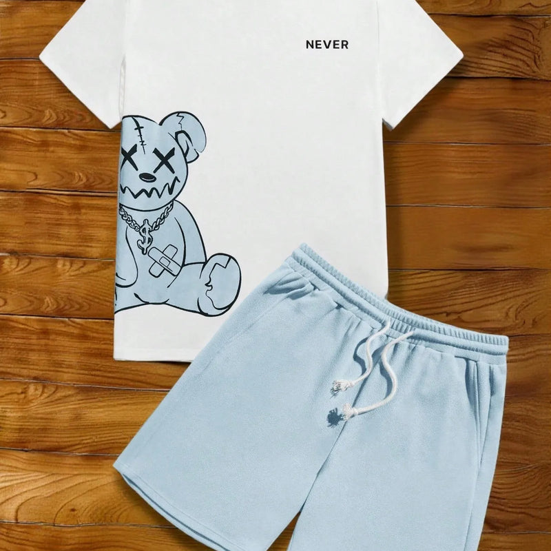 Summer Men's Suit with Bear Print Breathable Lightweight | SAMAG