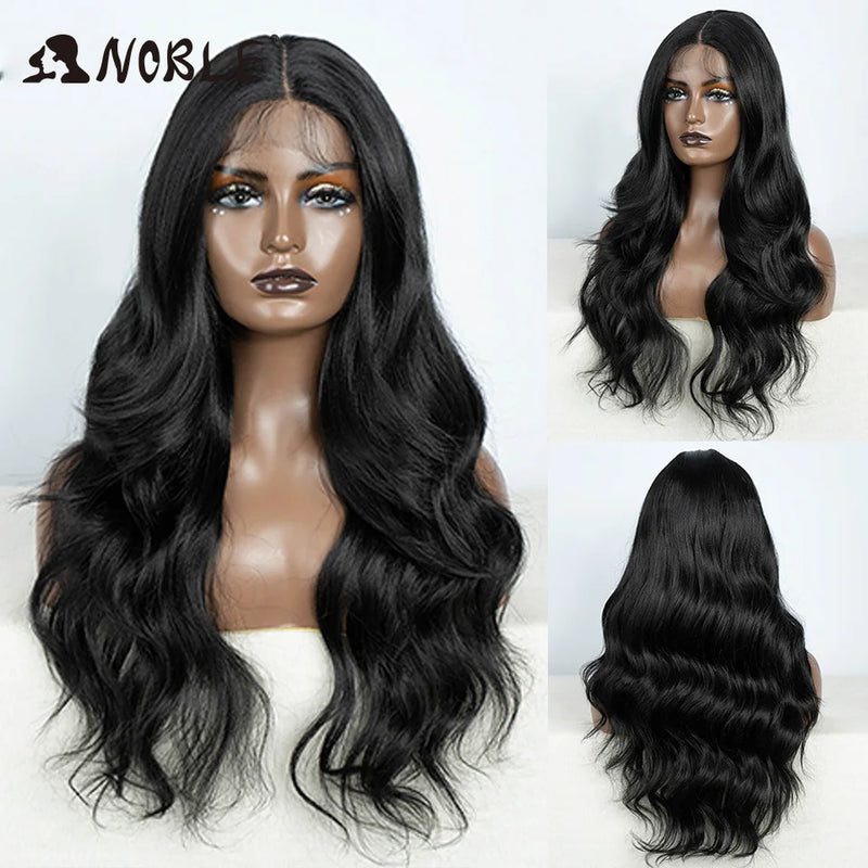 Noble 13x4 Lace Front Wig Synthetic 28 inch Long wavy ombre blonde Wigs For Women Ombre Lace Front Wig Synthetic Lace Front Wig