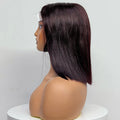 250% Density Bob Straight Human Hair 2X6 Transparent Lace Closure Frontal Human Hair Wigs 100% Human Hair Ginger 99J Colored Wig