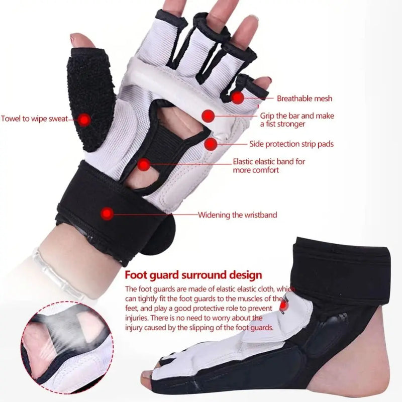 Half Finger Boxing Gloves Foot Protector PU Leather | SAMAG