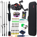 Sougayilang Baitcasting Fishing Rod and Reel Combo 5Section Fishing Rod and 7.2:1 Gear Ratio Reel Full Kit for Bass Carp Fishing