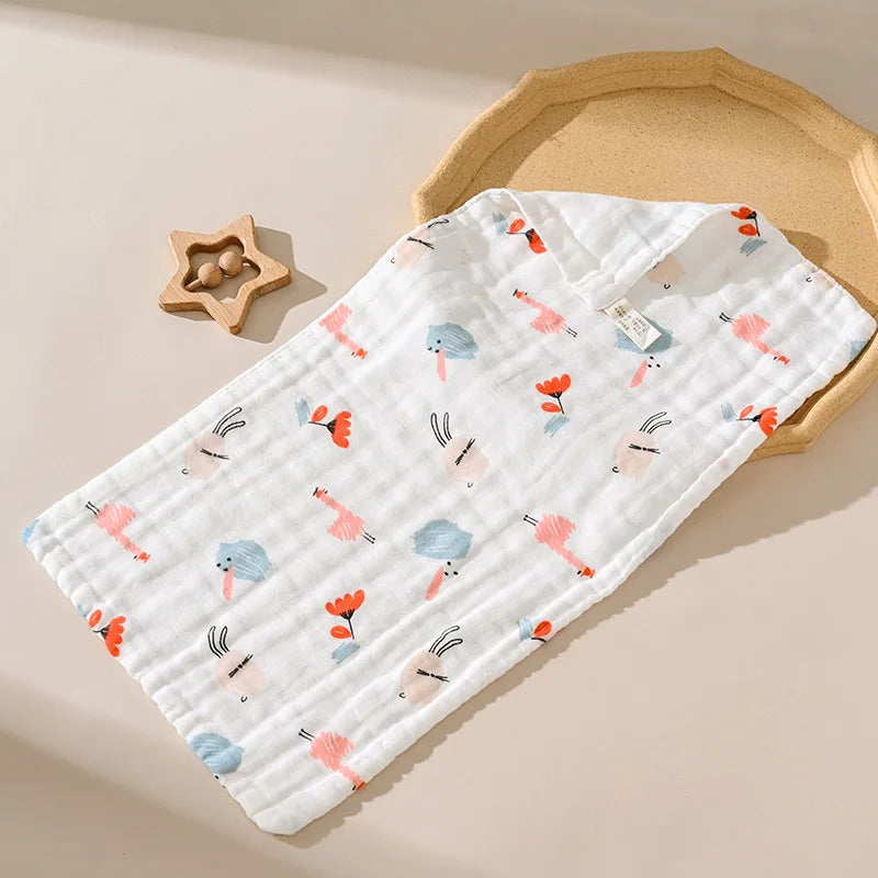 Gauze six-layer small towel pure cotton Class A baby gauze face towel burp towel seersucker bath towel saliva towel