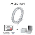 MODIAN Dazzling D Color Moissanite Eternity Band Rings 925 Sterling Silver Luxury Stackable Fashion Ring For Women Fine Jewelry