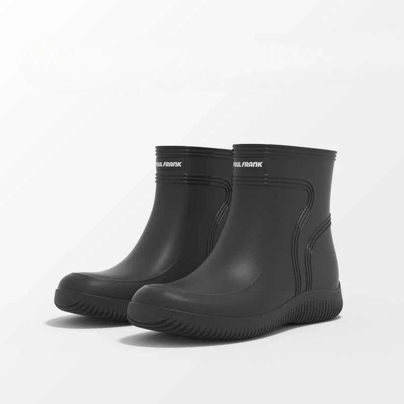 Low Cooking Men's Rain Boots Black Silicone Male Ankle Chef Shoes Kitchen Short Summer Big Size Comfortable Rainy Day 2025 Mud