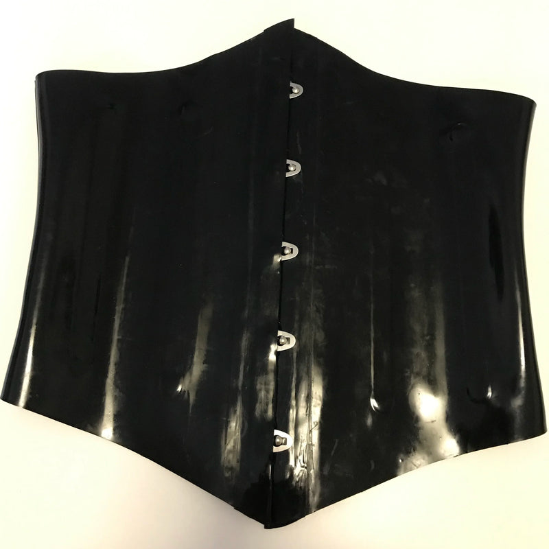 Unisex Black 0.8MM Thicker Latex Waist Trainer Corset Steel Bone Fetish Body Custom Made