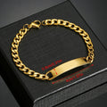Customized Engrave Name Men Women Bracelets Stainless Steel Cuban Chain Personalized ID Bracelet Fashion Party  Jewellery Gift