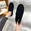 Lambwool Moccasins Femme Curly Sheep Fur Flats Woman Warm Plush Loafers Winter Cotton Shoes Women Furry Snow Boot