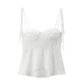 Asymmetric Bustier Tops for Women, Sweetheart Neck, Tied Thin Straps, Side Zipper, Female Camis, Sexy Fashion