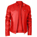 Business Style PU Leather Jacket Stand Collar Slim Fit Zipper Coat Multiple Colors Autumn New Arrival Fashion Urban Outerwear