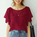 ZANZEA Summer Women Chiffon Blouse Elegant Ruffle Short - View 15 | SAMAG