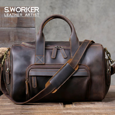 S.WORKER Vintage Genuine Leather Travel Bag Crazy Horse | SAMAG