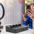 Portable Karaoke Microphone Mixer 3.5mm AUX BT Connection Dual Mic Inputs Digital Audio Mixer for DJ Sound Home Party & Theater
