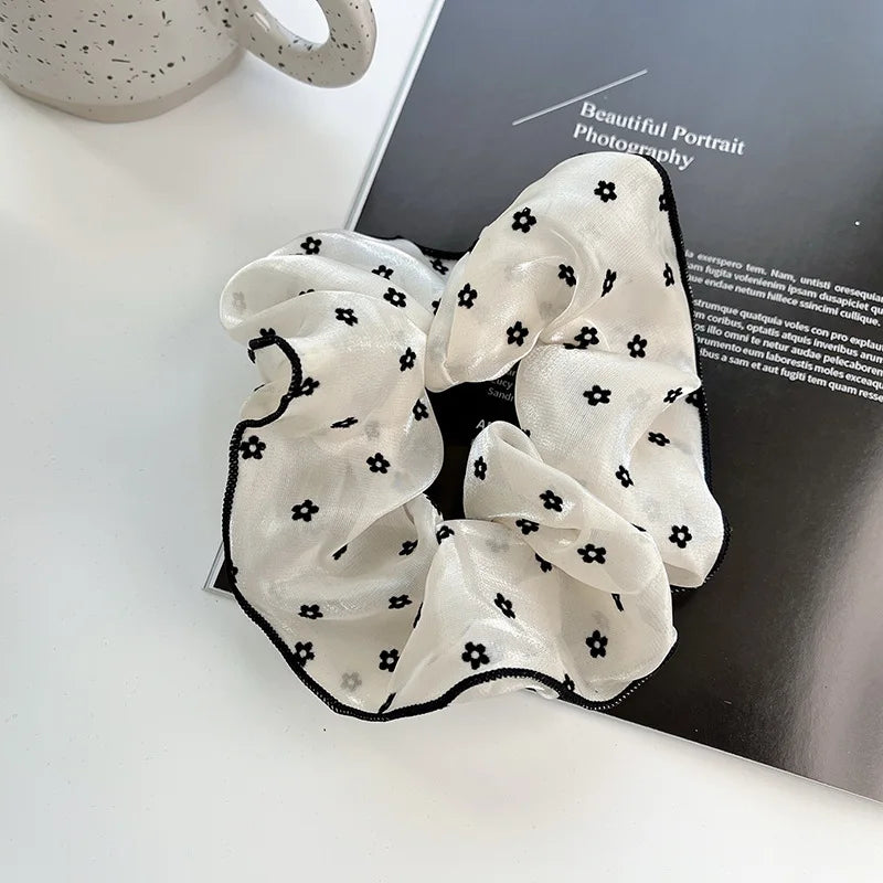 1/3 Pcs Minimalist Sweet Fabric Hair Ties for Women Floral Polka Dot Printed Hair Scrunchies Elastic Accessories Wholesale