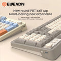 EWEADN V1 Stylish 3-Mode Wireless Combo Backlit Quiet Keyboard Mouse Ergonomic Desktop Kit